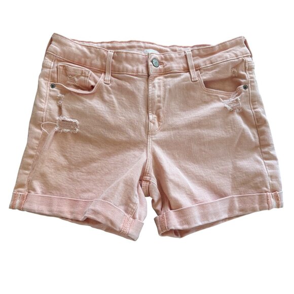 Old Navy Womens Light Pink Distressed Denim Shorts Size 8 - Picture 1 of 7